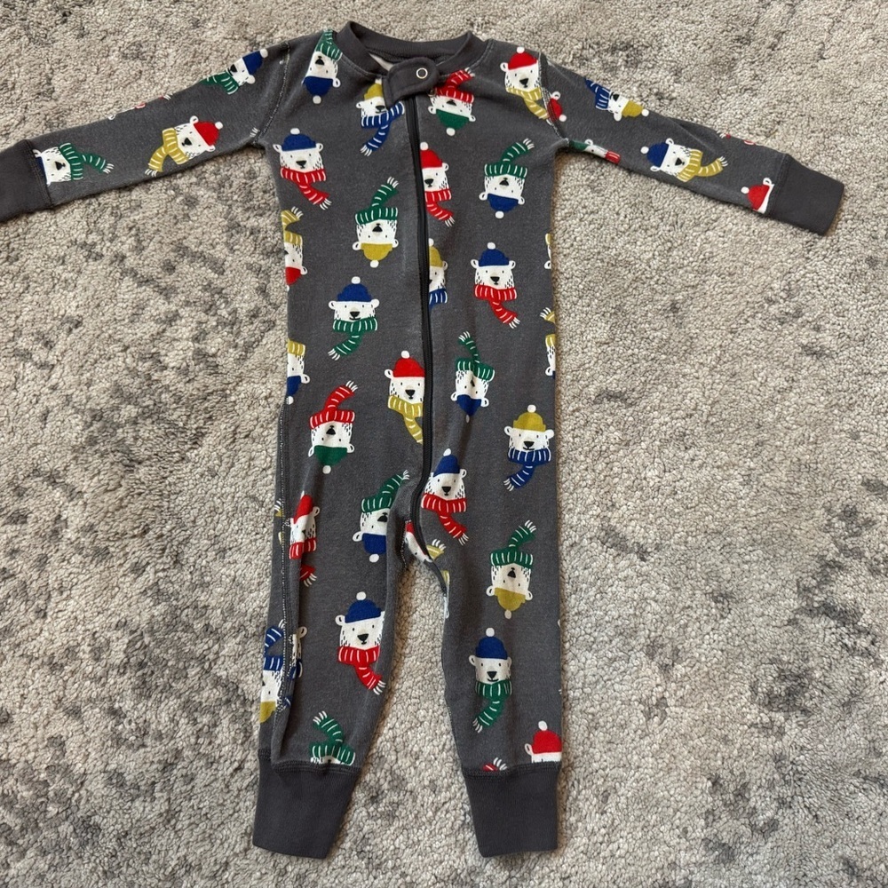 Hanna Andersson Organic Cotton Polar Bear Zip Sleeper – Size 18-24 Months